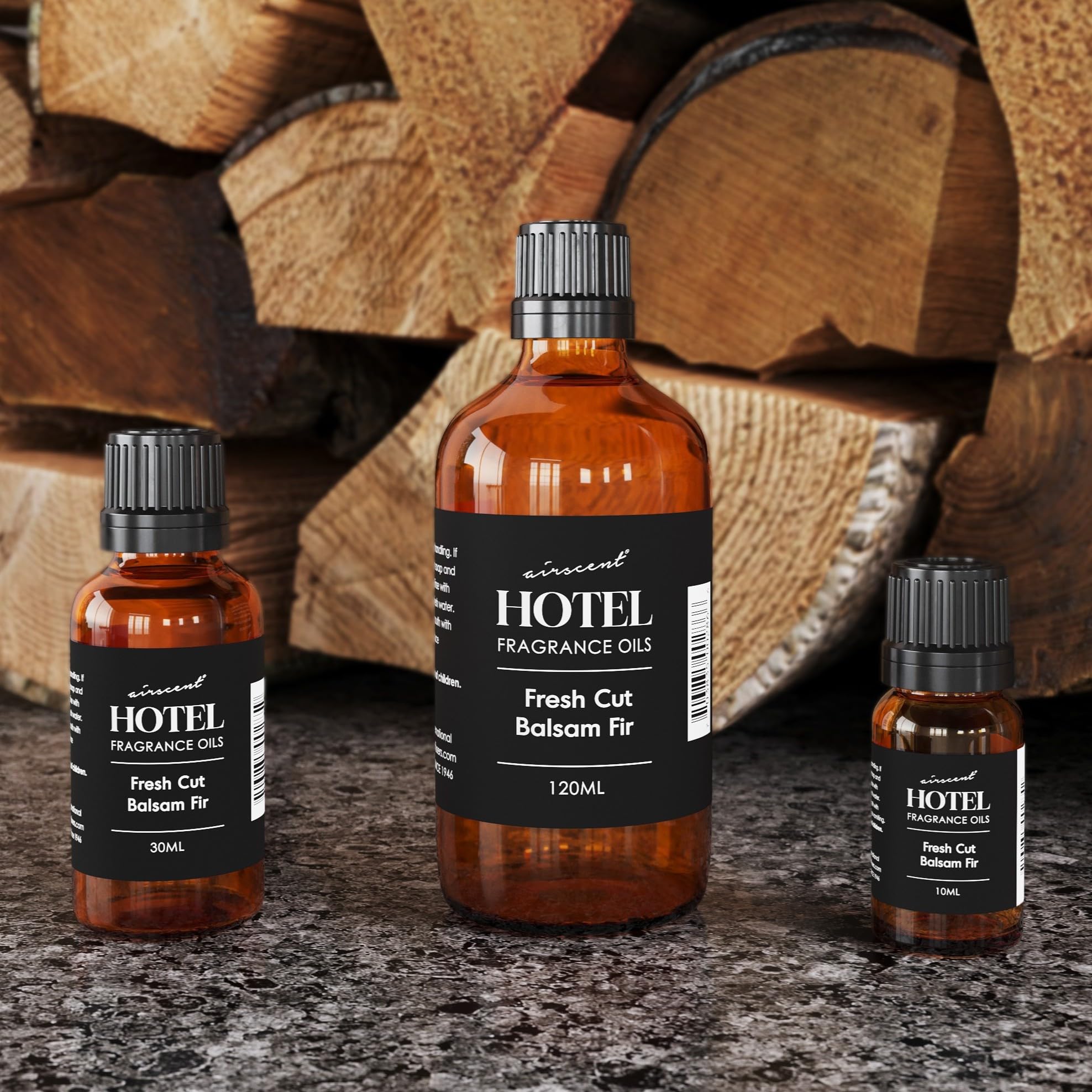 Air-Scent Fresh Cut Balsam Fir cedar wood note adds warm rustic ambience.