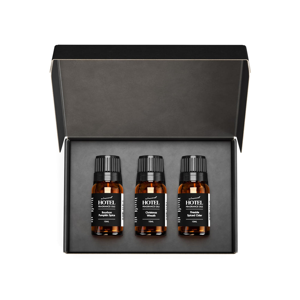 Air-Scent Bourbon Pumpkin Spice diffuser oil bottle adds cozy autumn ambiance.
