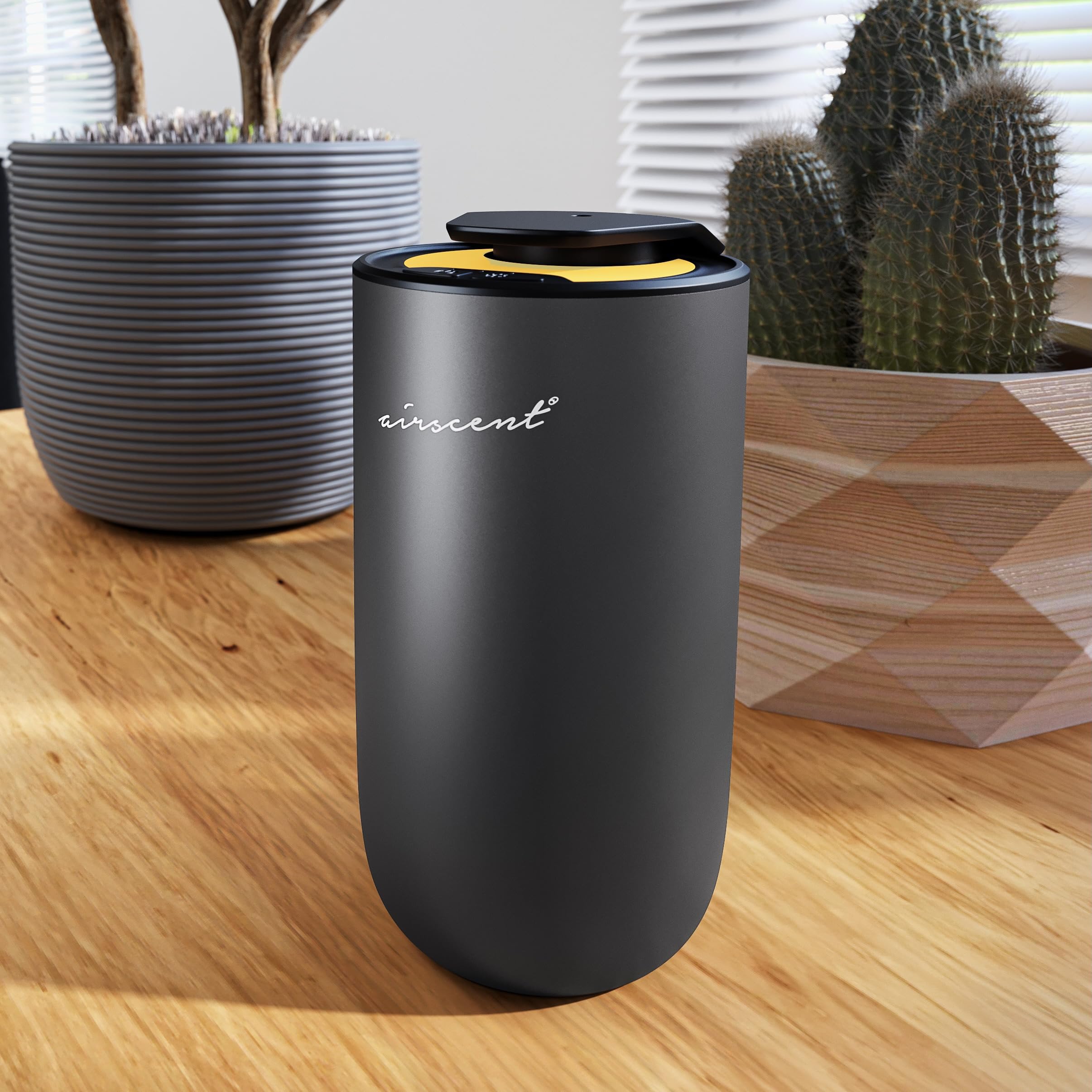 Air-Scent diffuser compact design fits on desks for easy aromatherapy