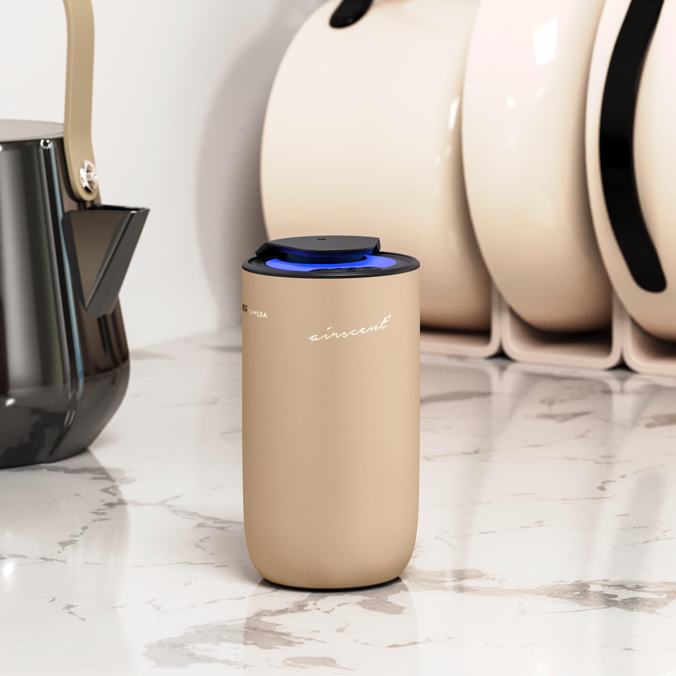 Air-Scent diffuser ambient light cycling blue orange purple to set mood