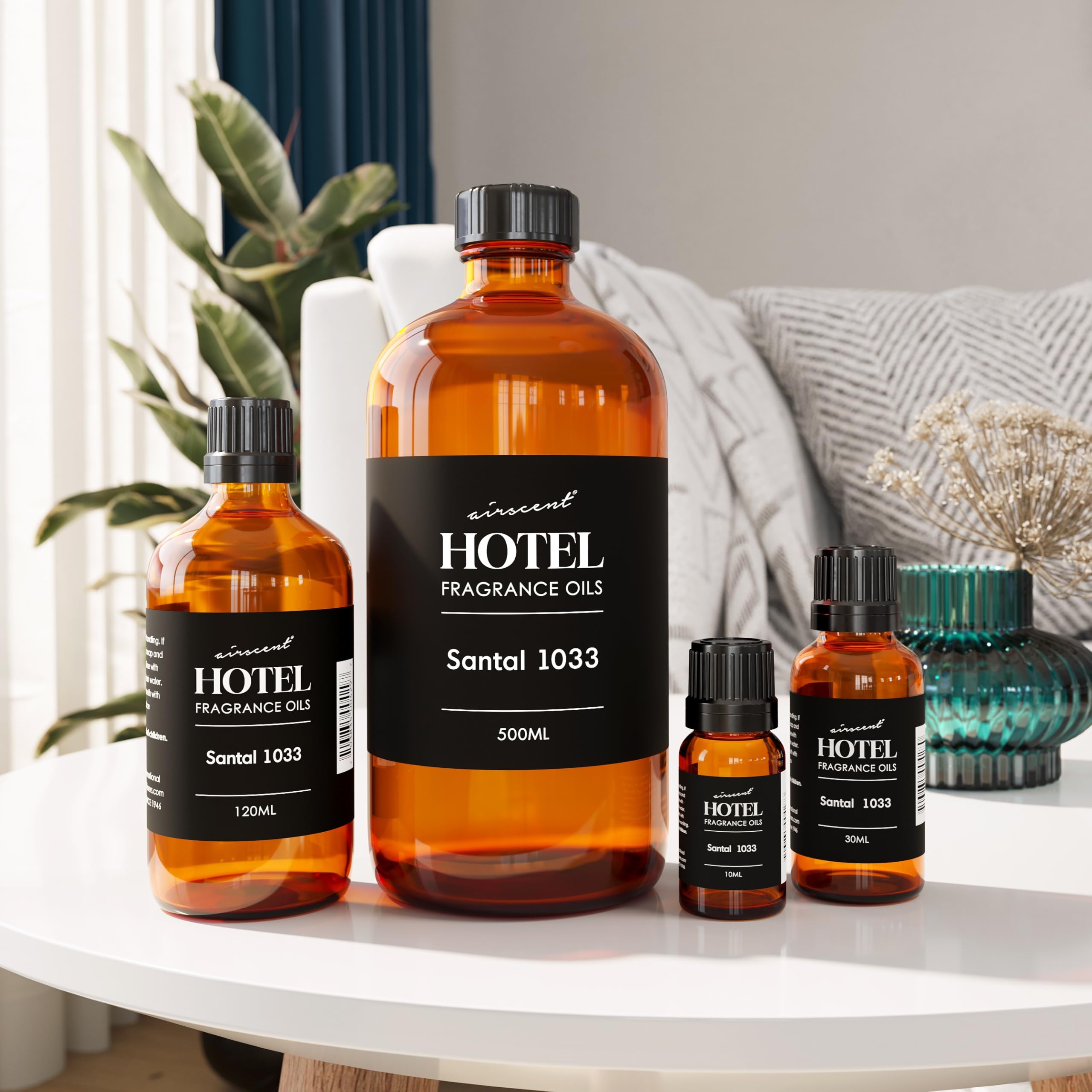 Air-Scent Santal 33-inspired fragrance diffuser oil for elegant ambiance.