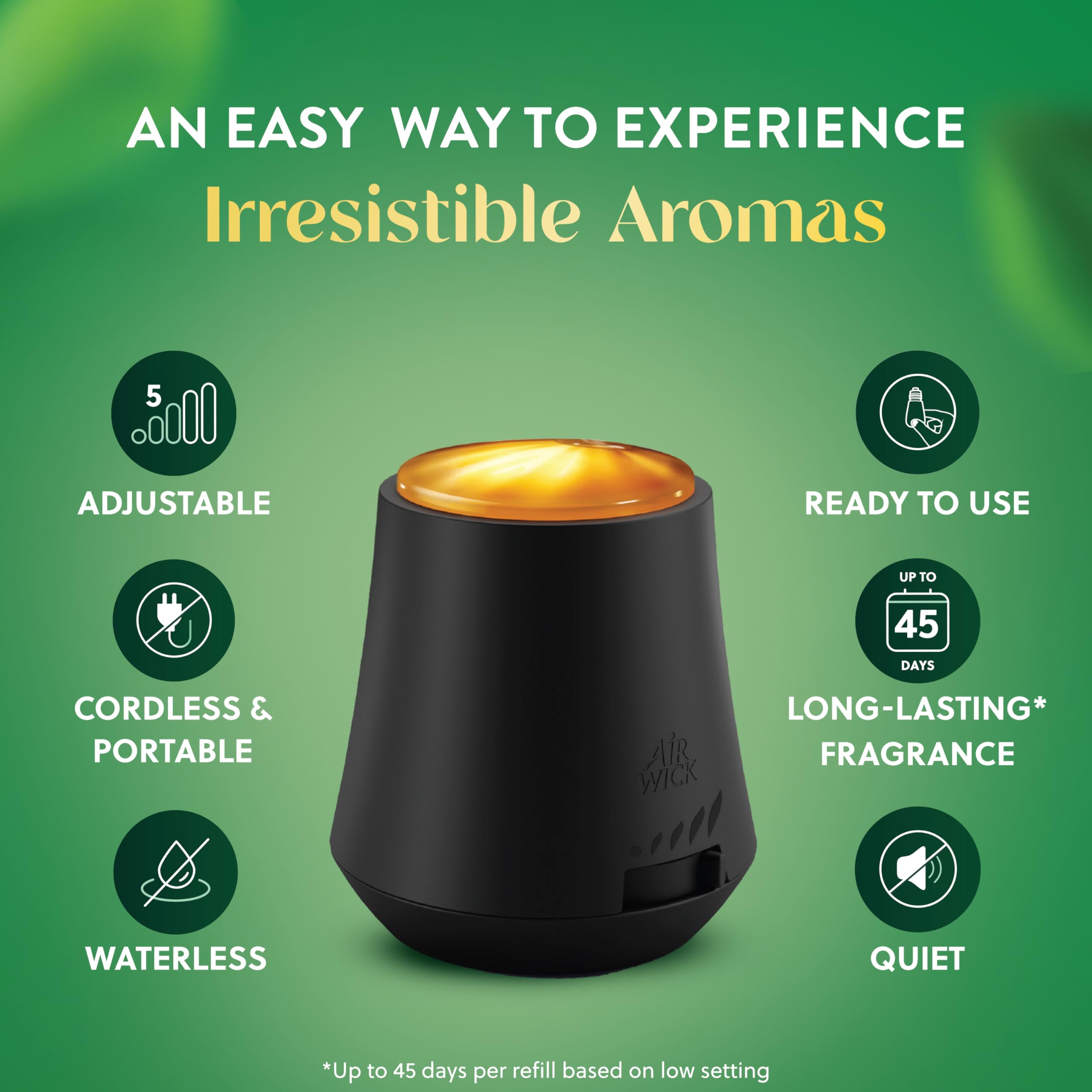 Auto shut-off after 8 hours for safe, timed fragrance