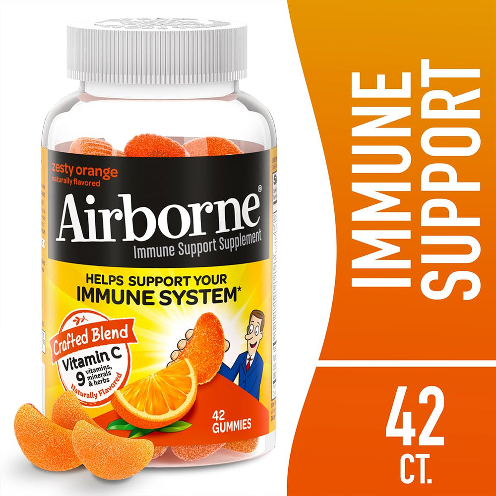 Airborne 750mg vitamin C label highlights strong antioxidant support.