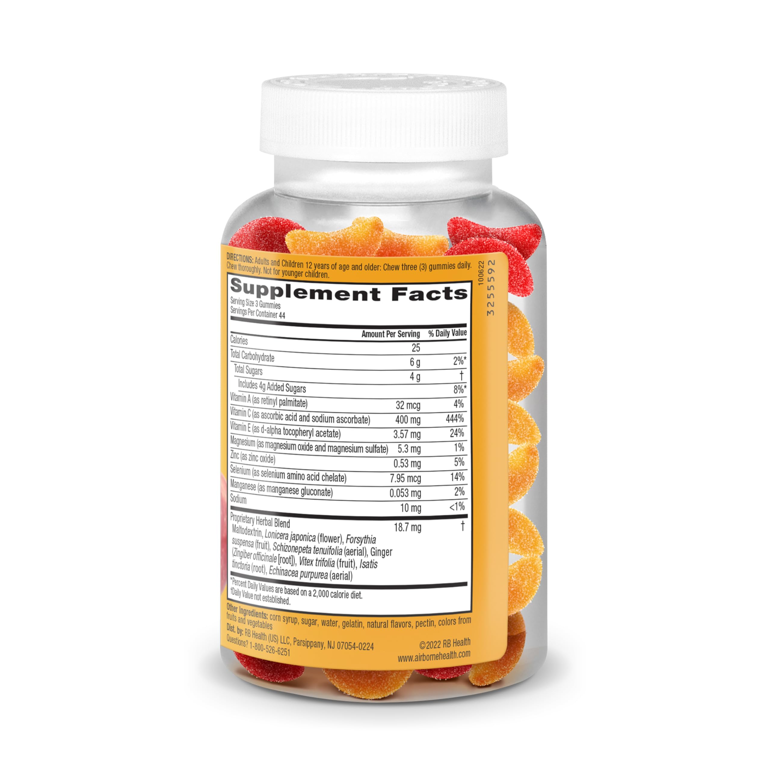 Gummies being poured from the bottle for an on-the-go daily routine.