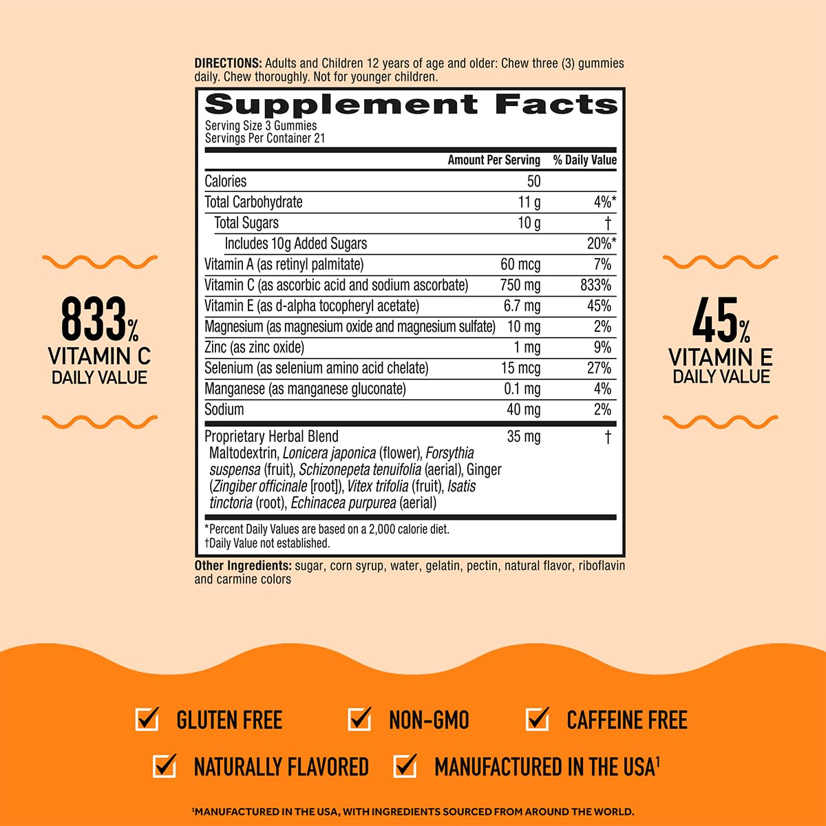 Airborne label gluten-free indicates a gluten-free option for daily routines.