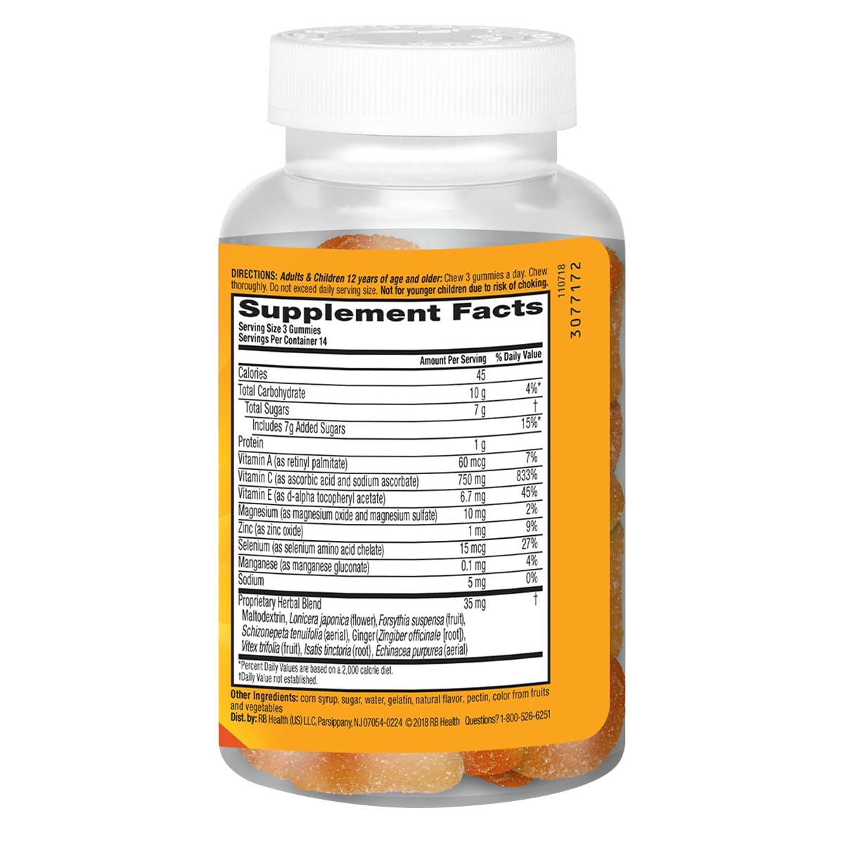 Airborne selenium-rich herbal blend gummies image emphasizes essential minerals for daily wellness.