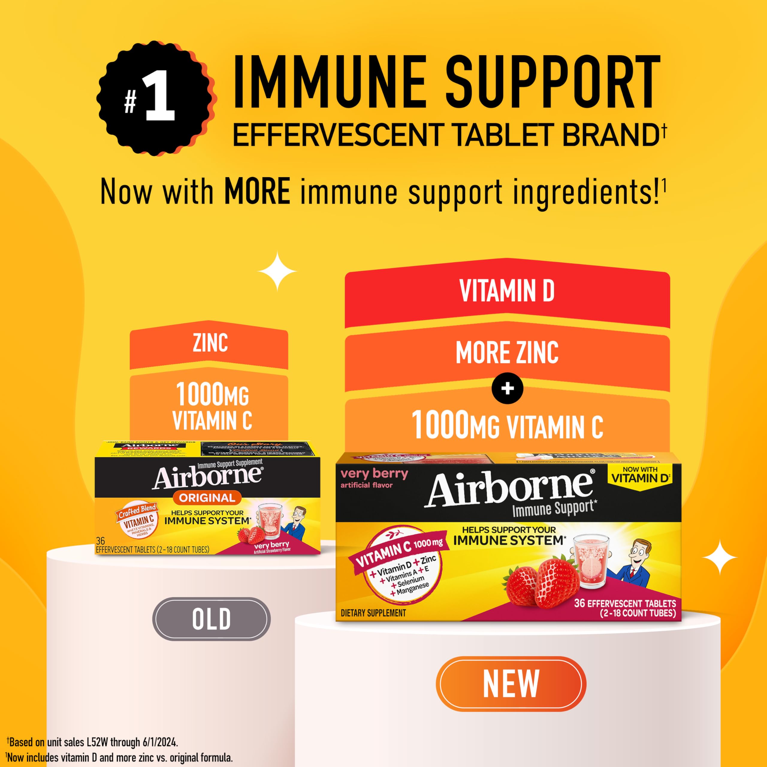 Airborne Vitamin C 1000mg tablet dissolving in glass