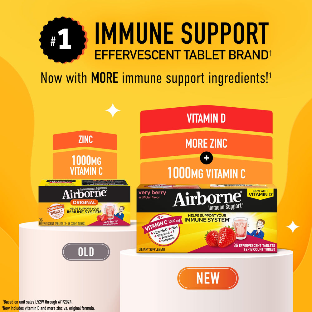 Airborne Vitamin C 1000mg tablet dissolving in glass