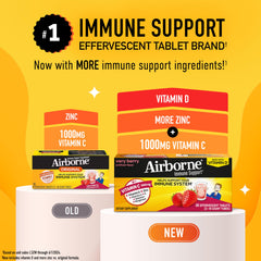 Airborne Vitamin C 1000mg tablet dissolving in glass