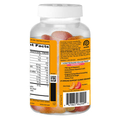 Airborne vitamin C gummies gluten-free packaging back with ingredients and potency.