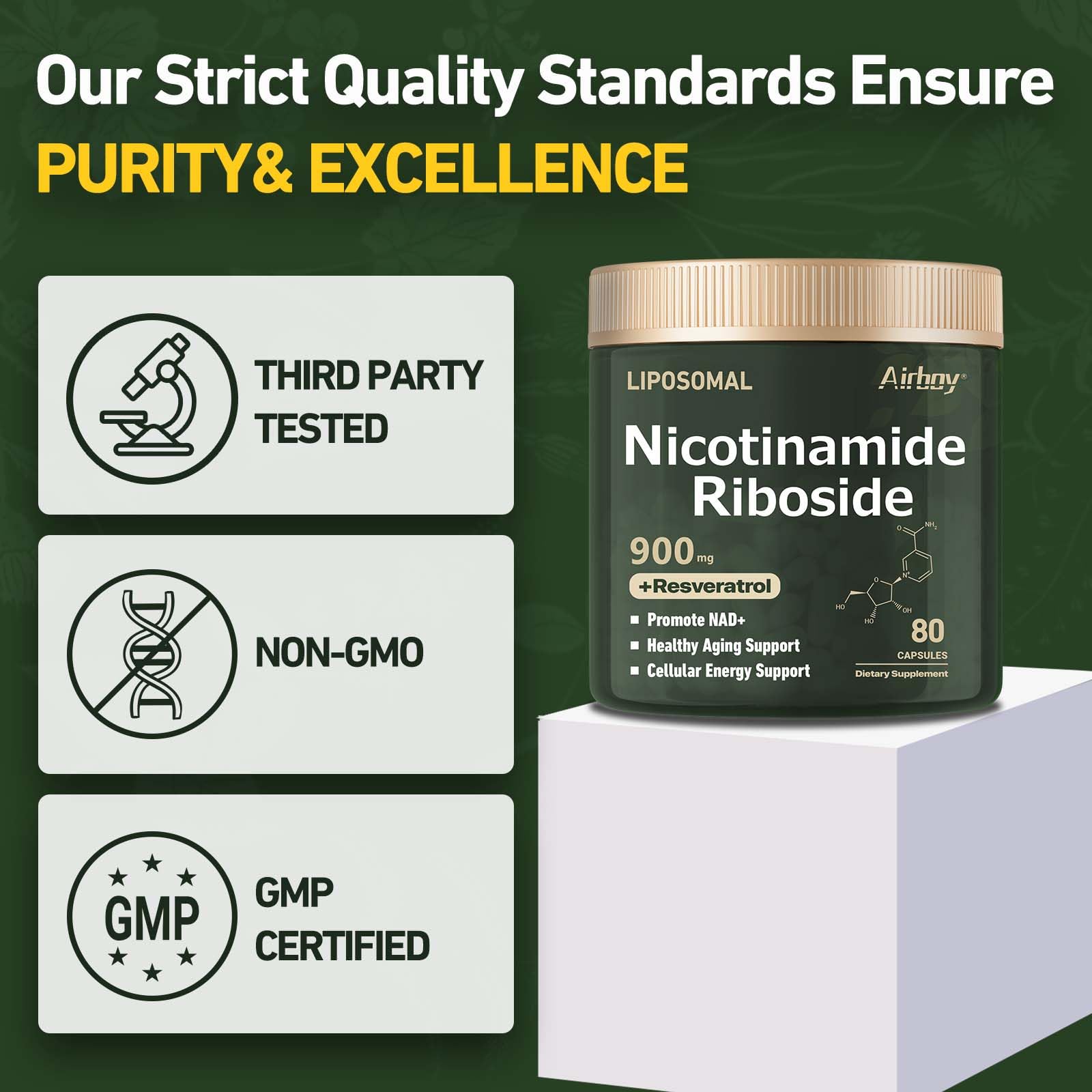 Airboy daily routine supplement display encourages consistent use.