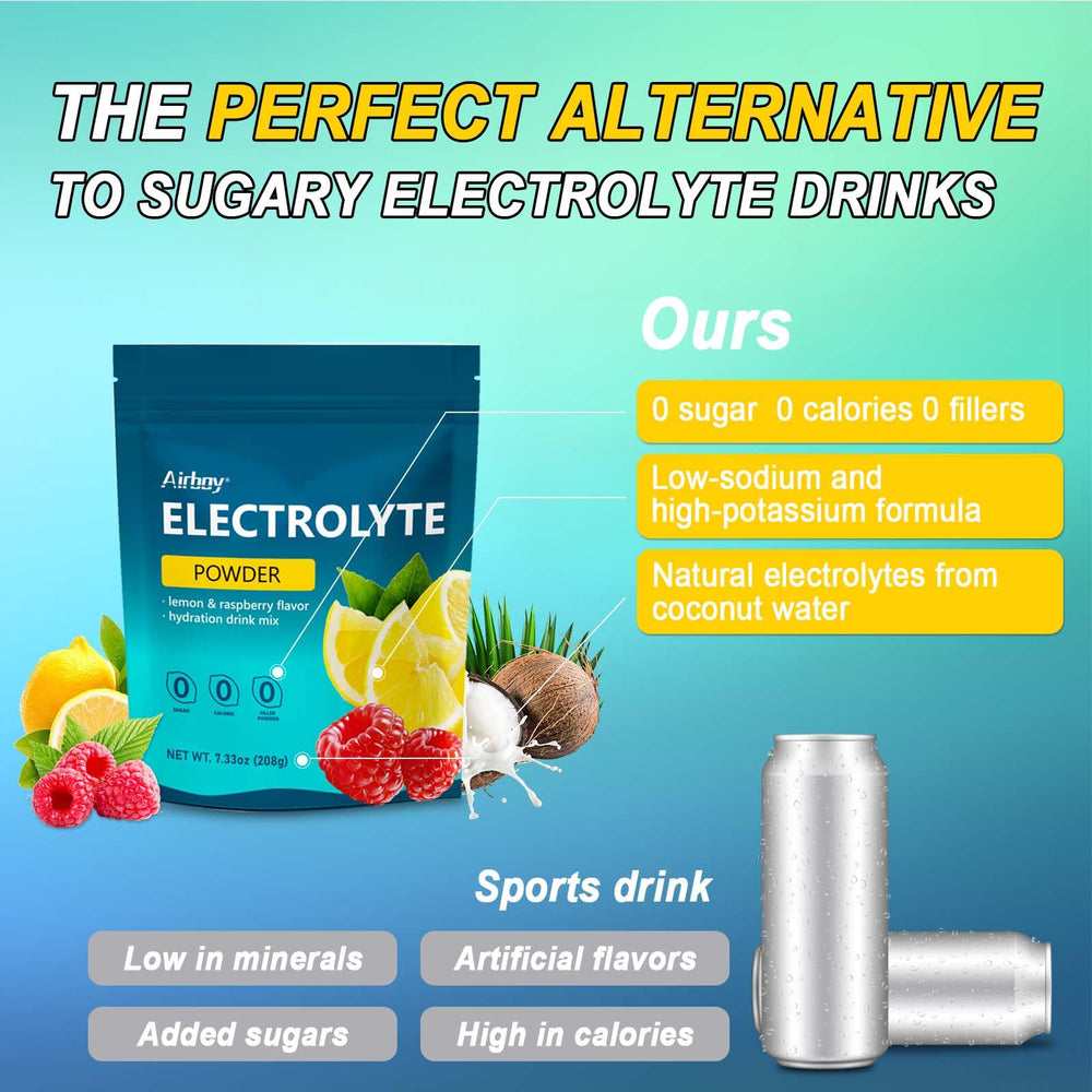 Airboy no sugar formula supports light hydration without calories.