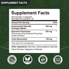 Airboy NAD+ bottle label close-up showing NR, resveratrol and quercetin for energy support.