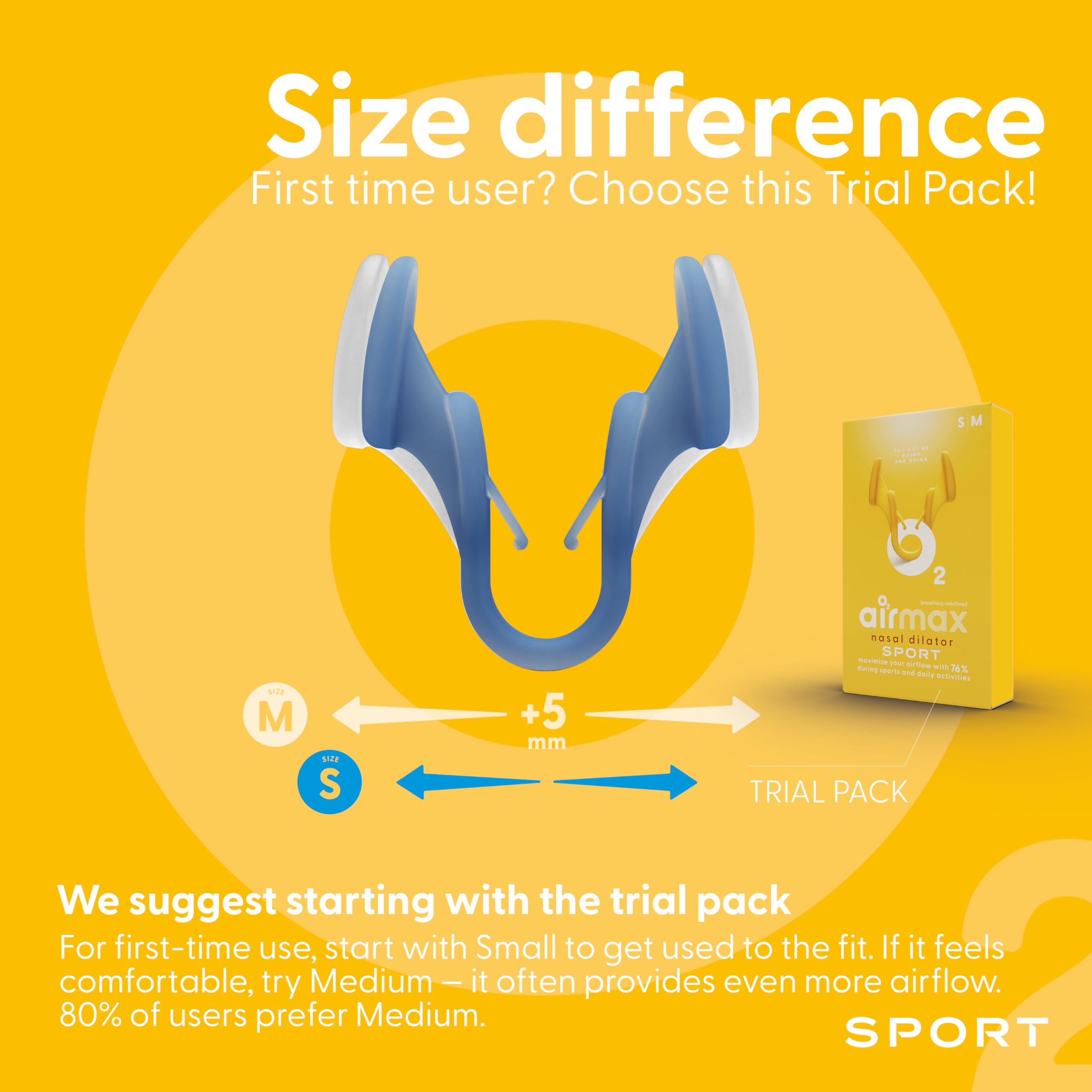 Air Max nasal dilator in use during sport for breathable comfort