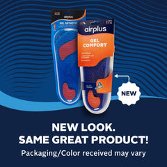 Airplus Gel Orthotic 3/4 Length arch support enhances foot alignment.