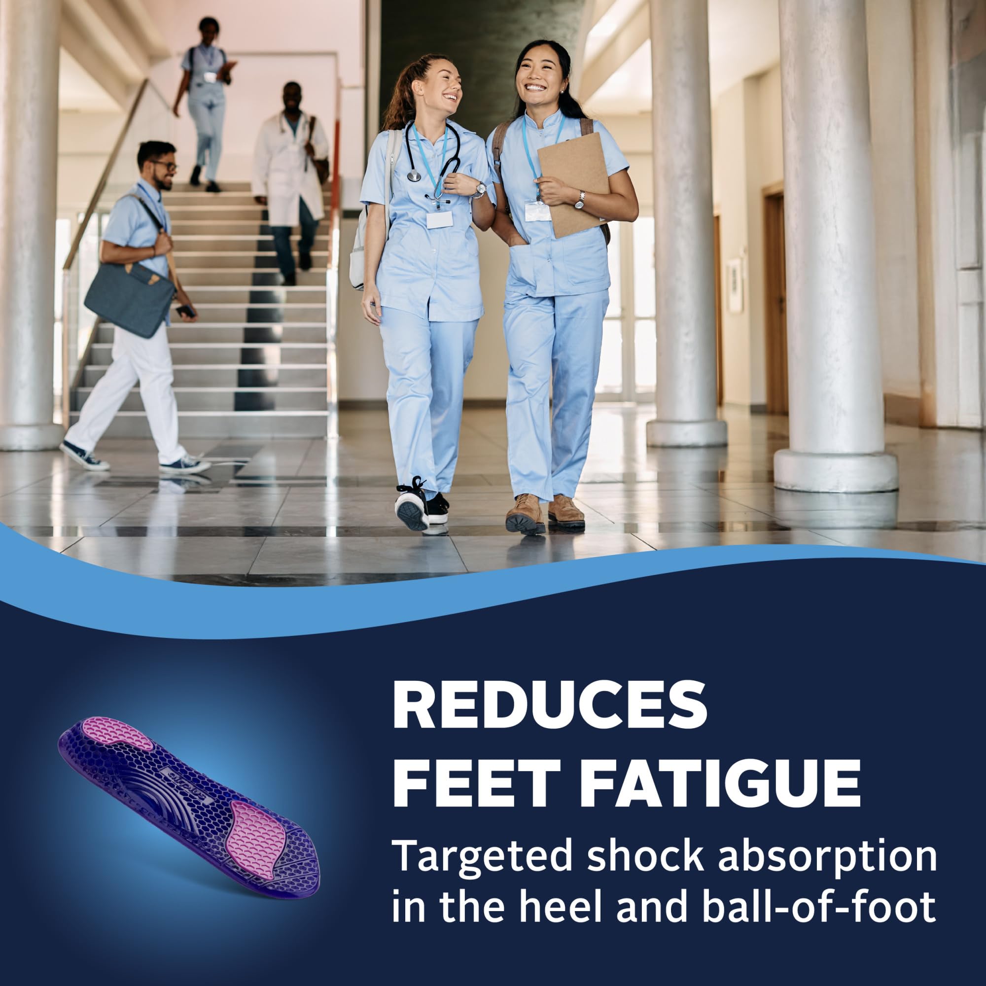 Airplus Gel Orthotic 3/4 Length dual color gel zones for heel and forefoot.