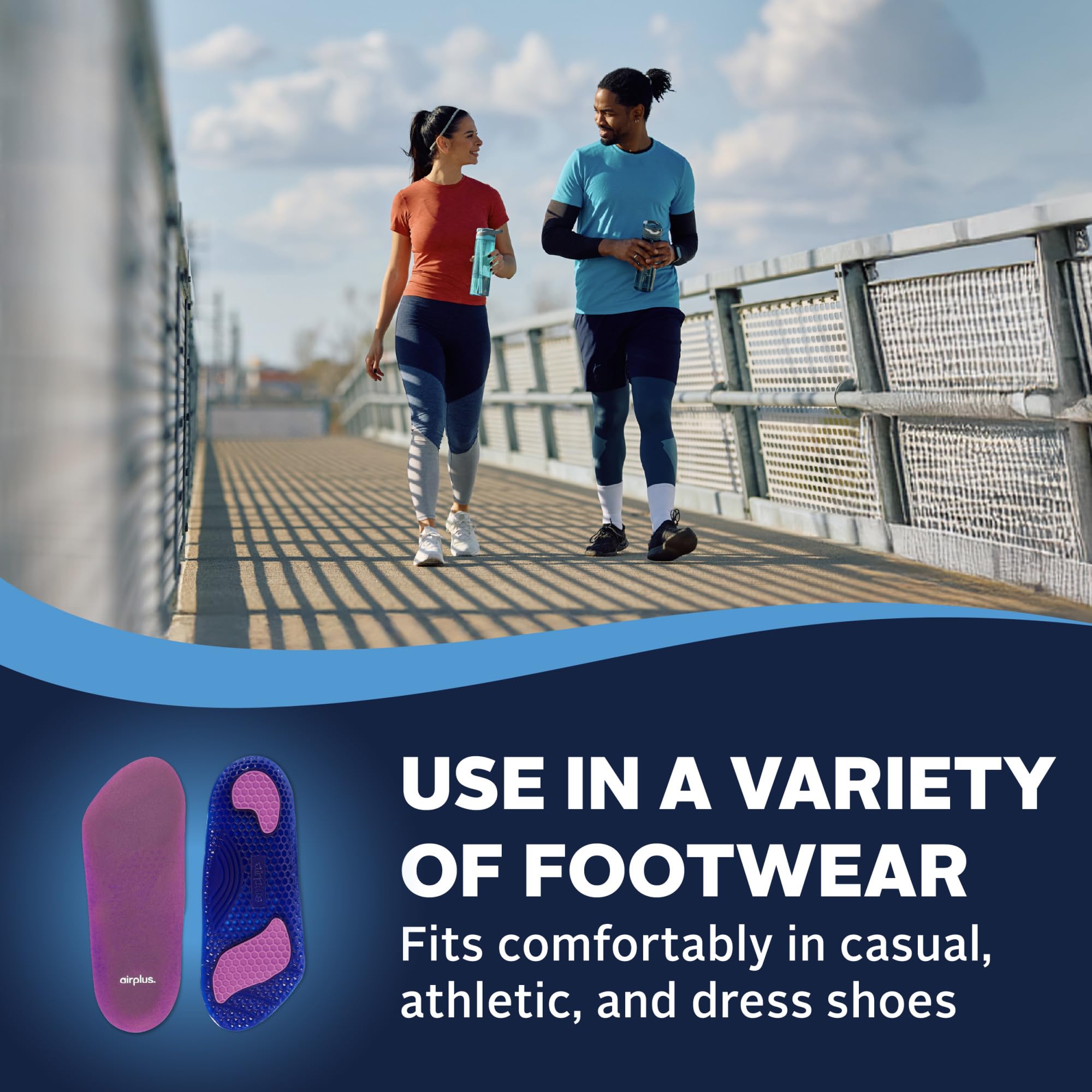Airplus Gel Orthotic 3/4 Length lightweight and breathable design.