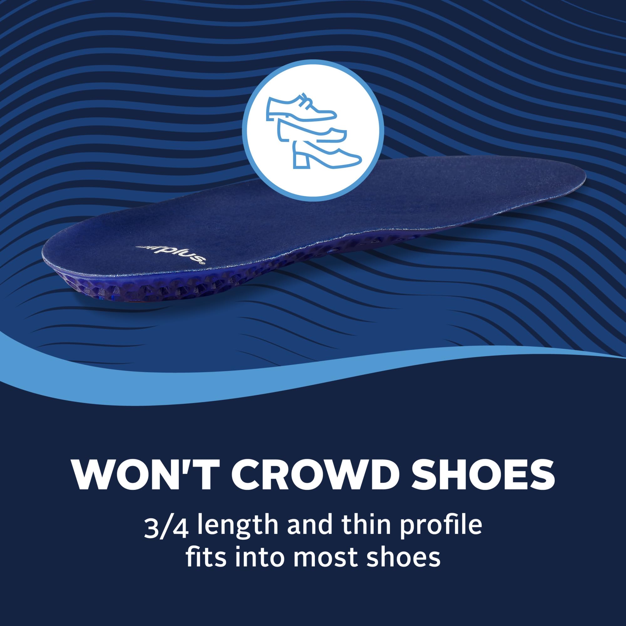 Airplus Gel Orthotic 3/4 Length improves stability and comfort during wear.
