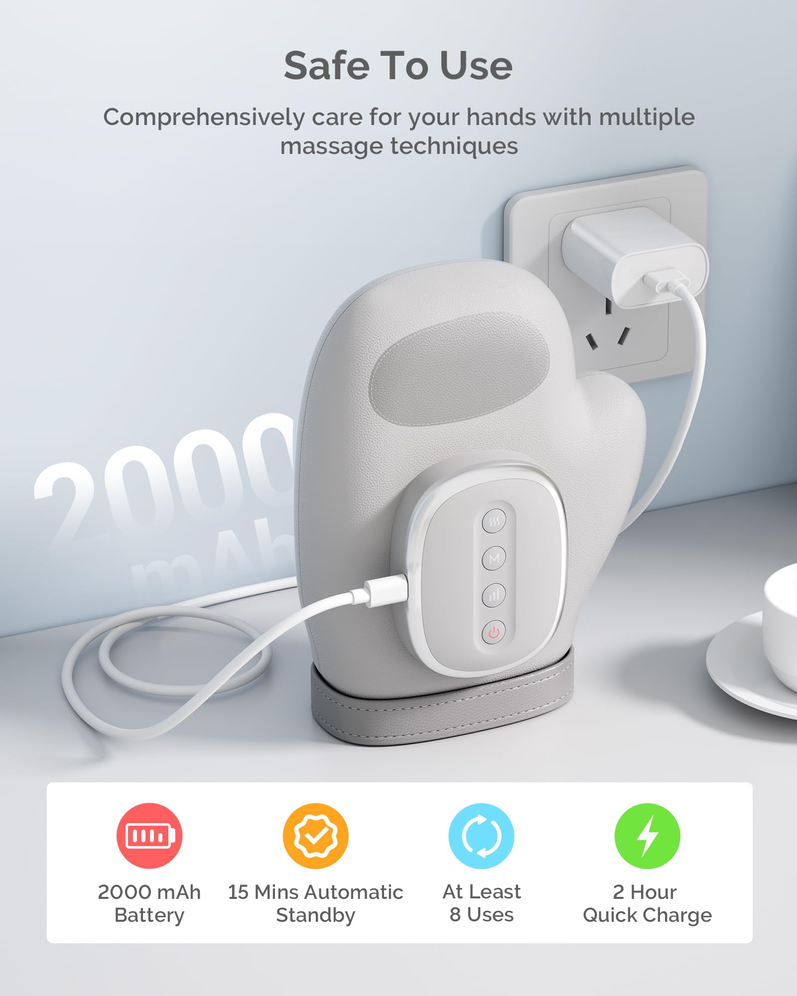 Airsee hand massager gift packaging designed for gifting.