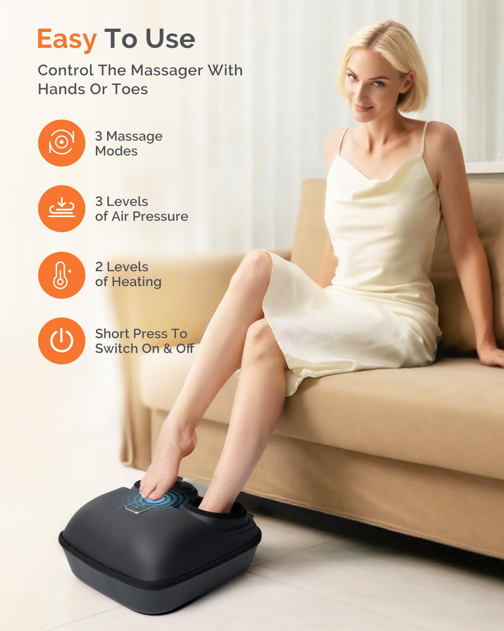 AirSEE detachable foot covers for easy cleaning and hygiene