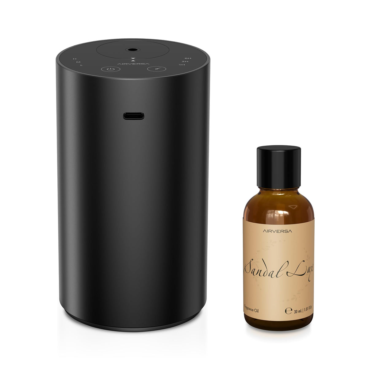 Airversa ADX diffuser on table delivering sandalwood aroma for room ambiance