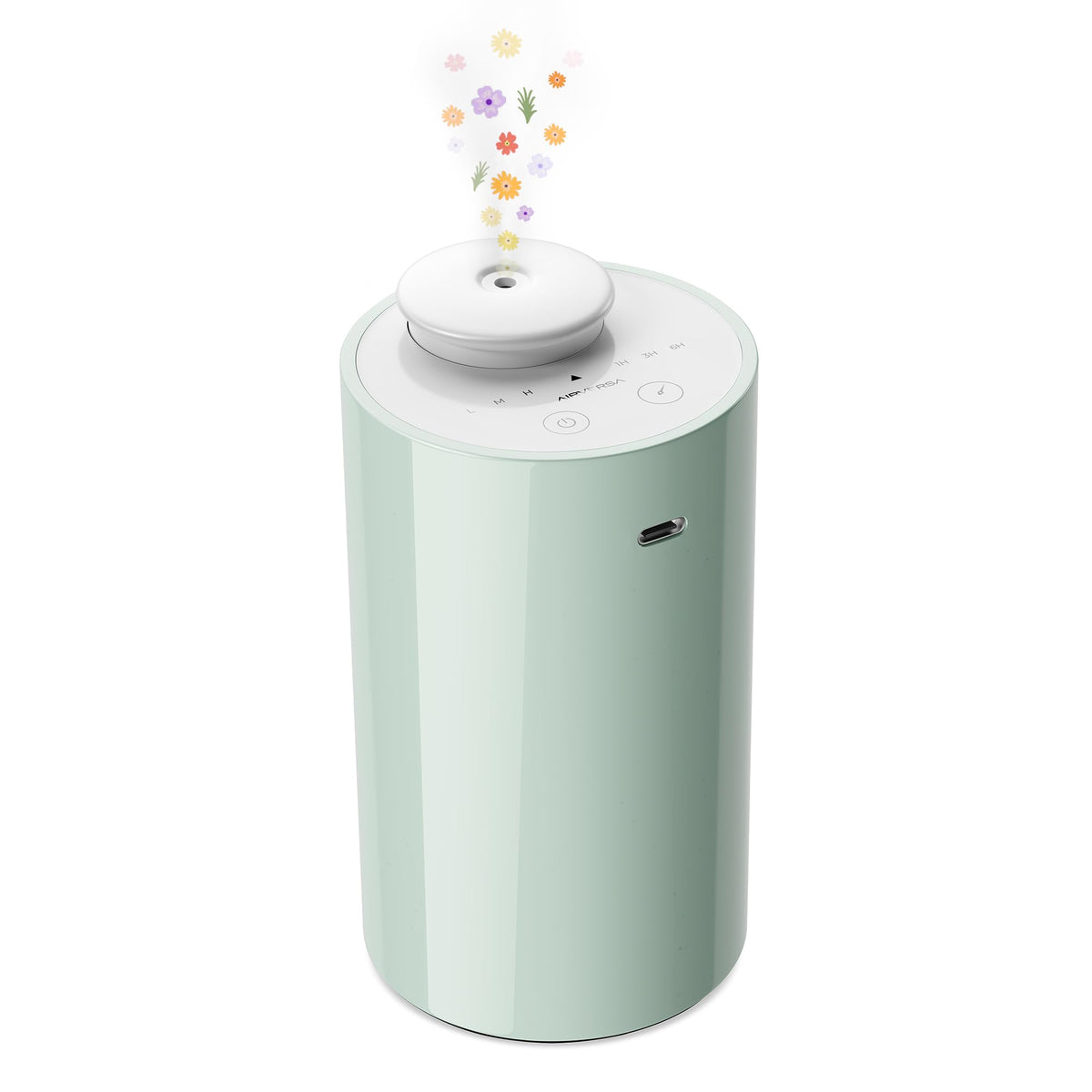Airversa AN6 Green Lily diffuser in cupholder for car freshness on every ride