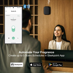 Airversa ANW Black diffuser app control enables scheduling.
