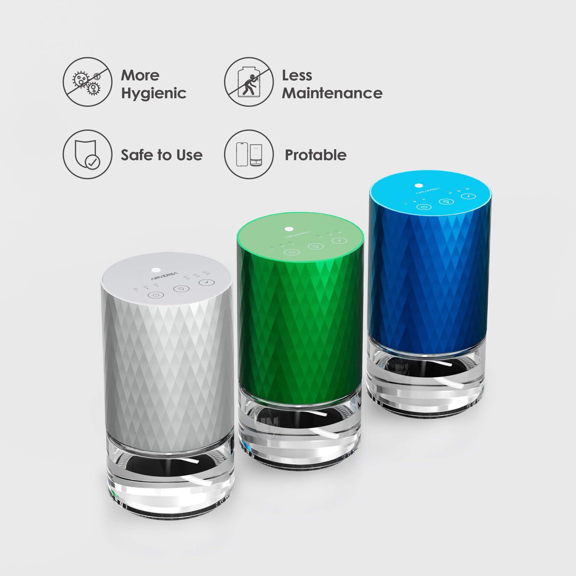 Airversa cordless portable diffuser designed for scent on the go including car use