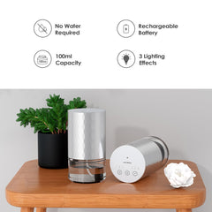 Airversa metal nebulizer battery operated unit for cordless aroma diffusion