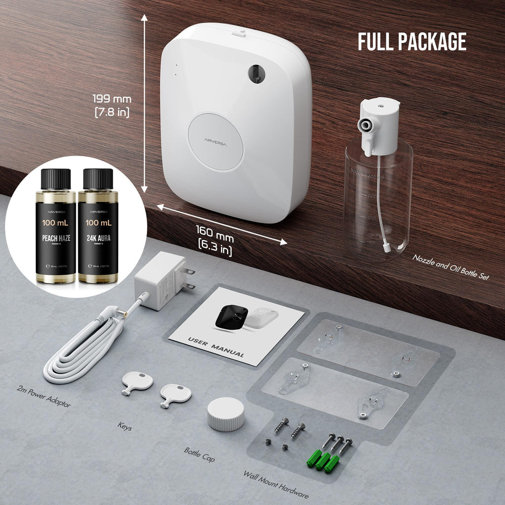 Airversa diffuser with booster fan for quiet, even scent dispersion