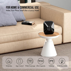 Airversa tabletop diffuser on a desk offering portable aroma without clutter.