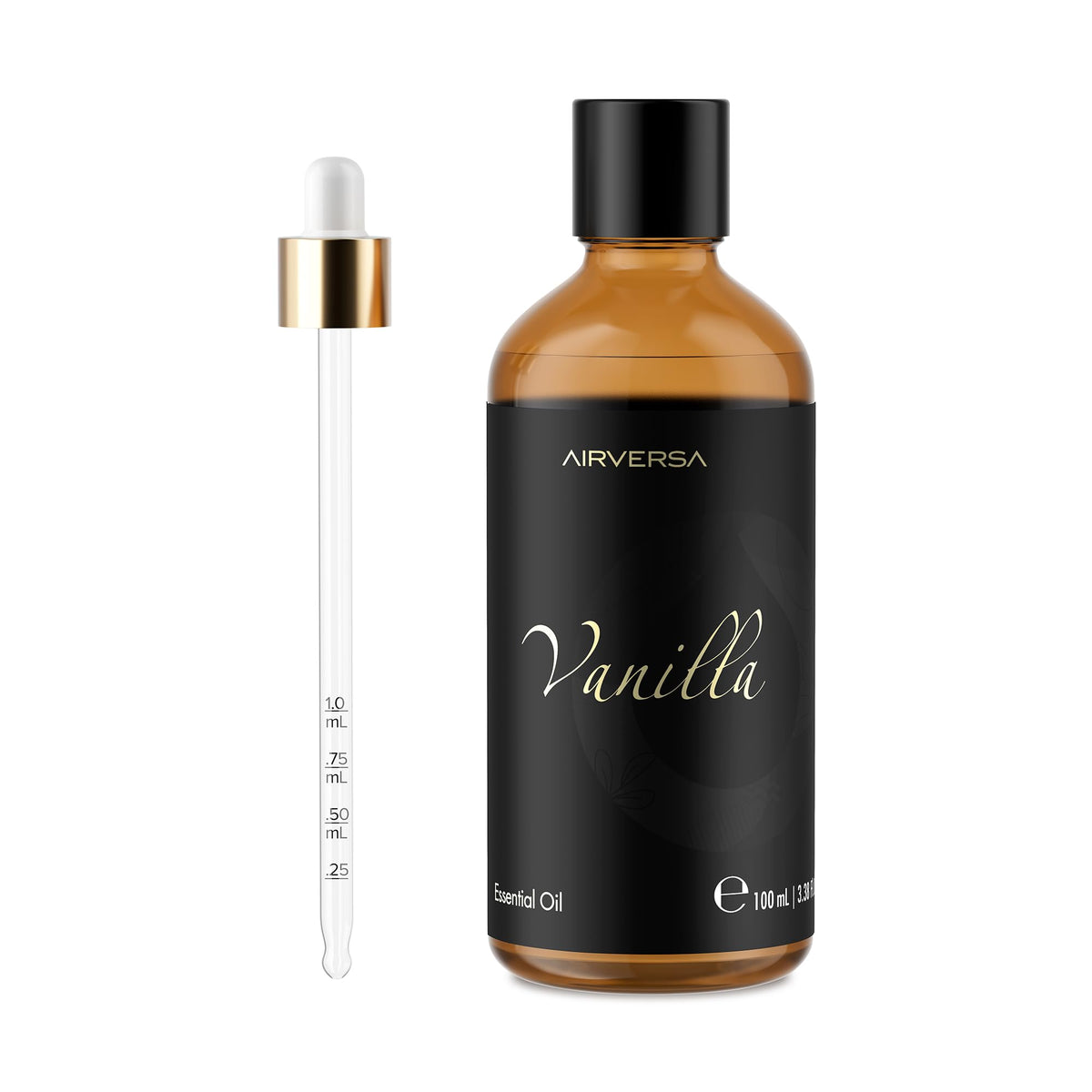 Airversa Vanilla Aceite Esencial con gotero de cristal para difusores y aromaterapia suave