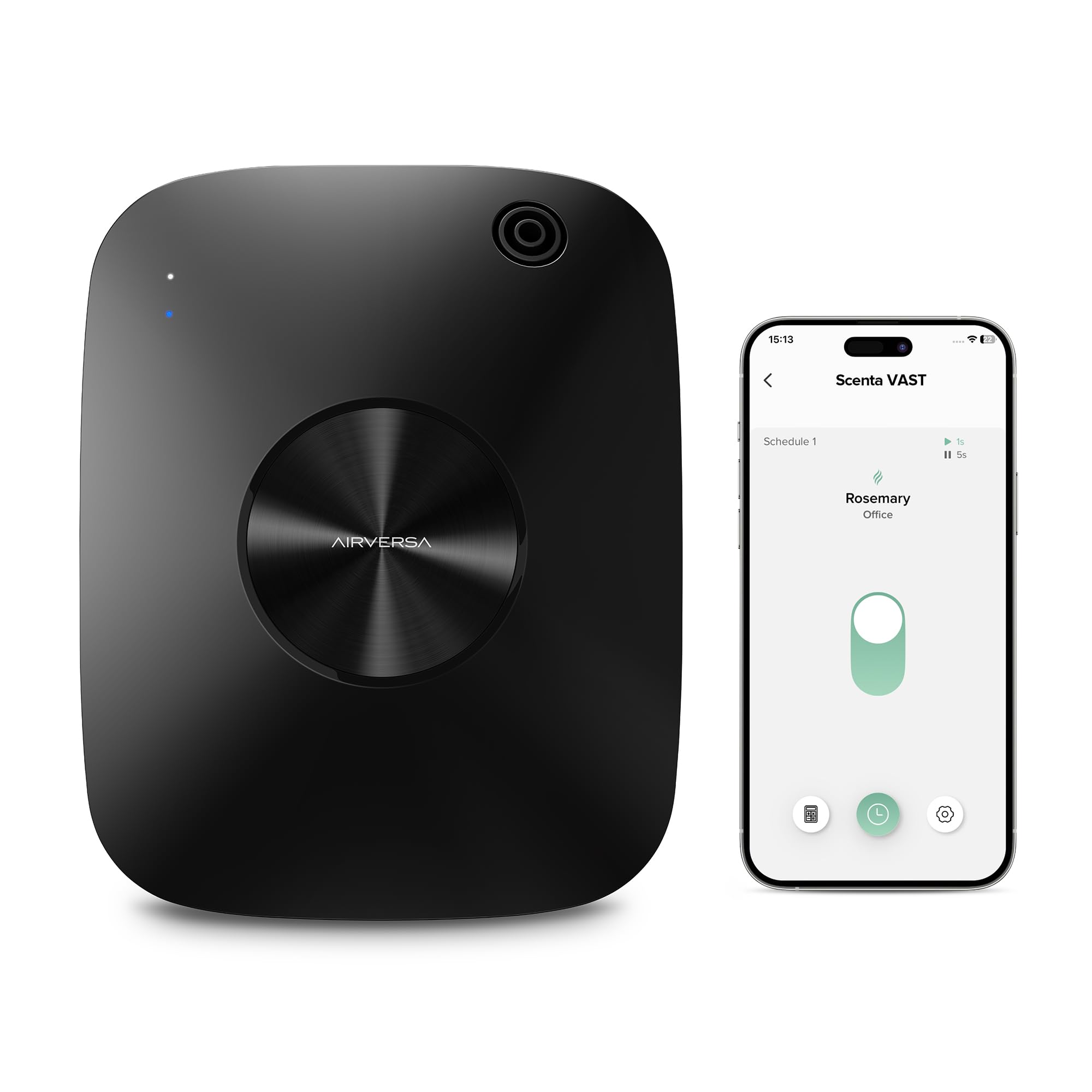 Airversa wall-mount diffuser for large spaces delivering even scent distribution.