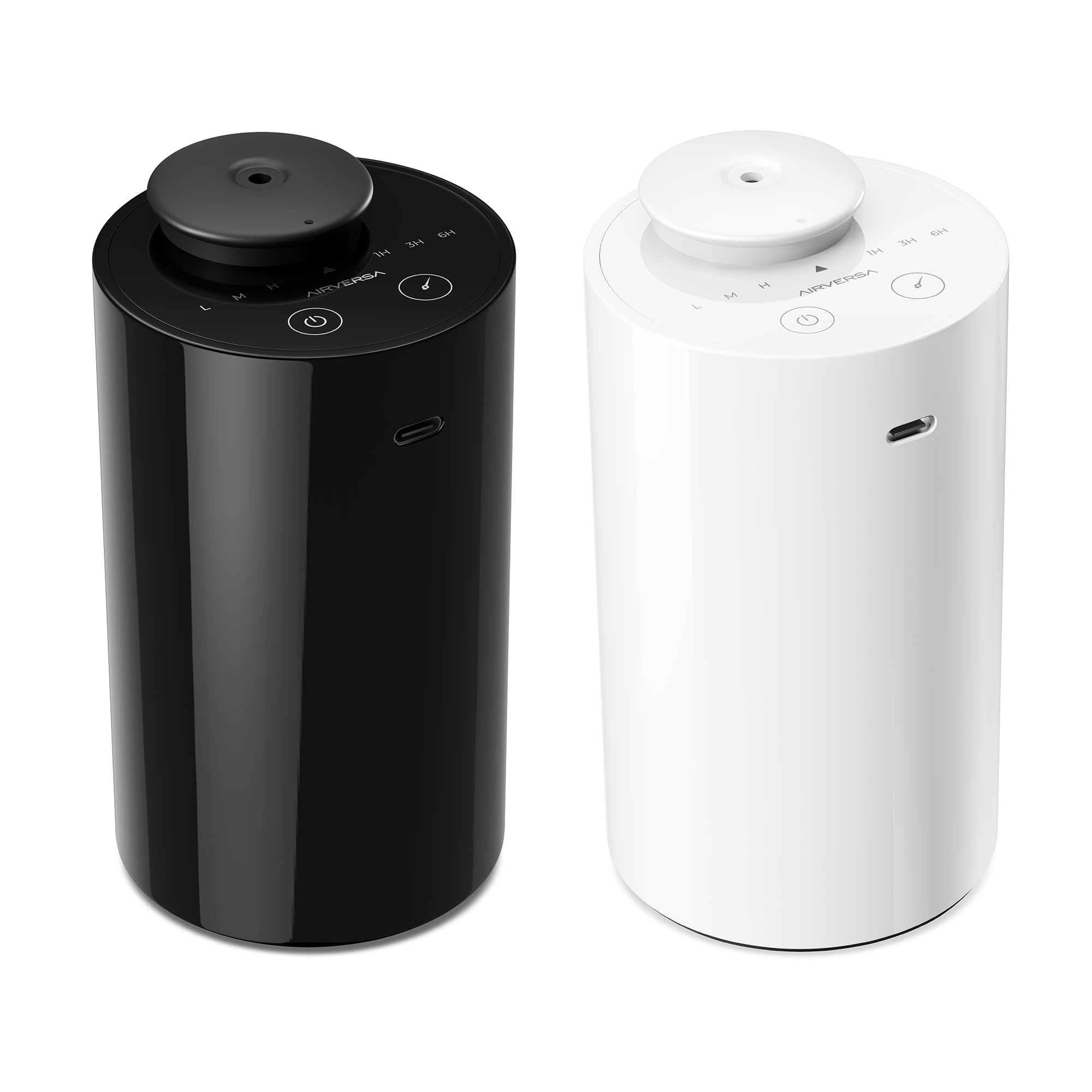 Airversa waterless diffuser in car cup holder for on-the-go fragrance.