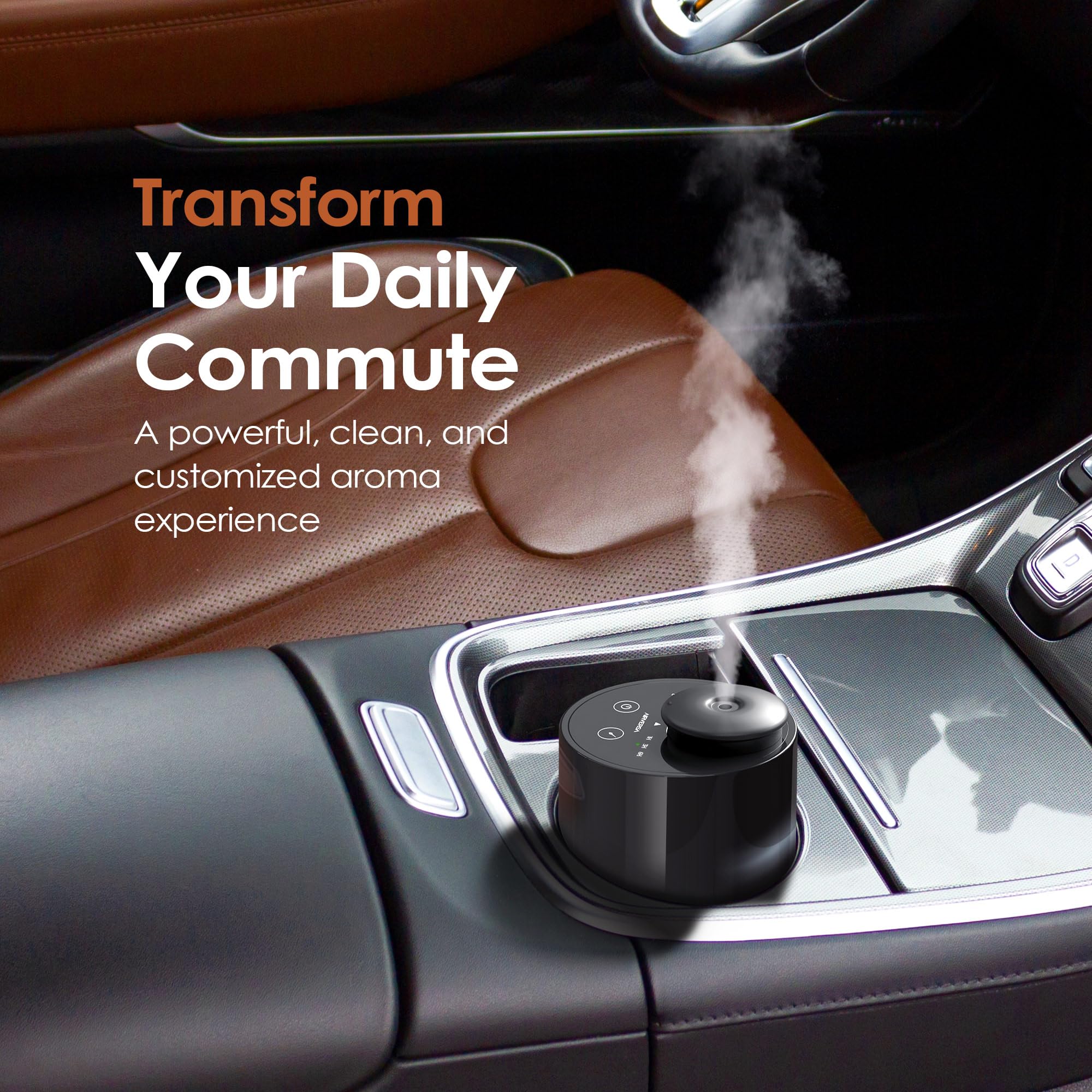 Airversa diffuser with three mist levels for customizable aroma intensity.