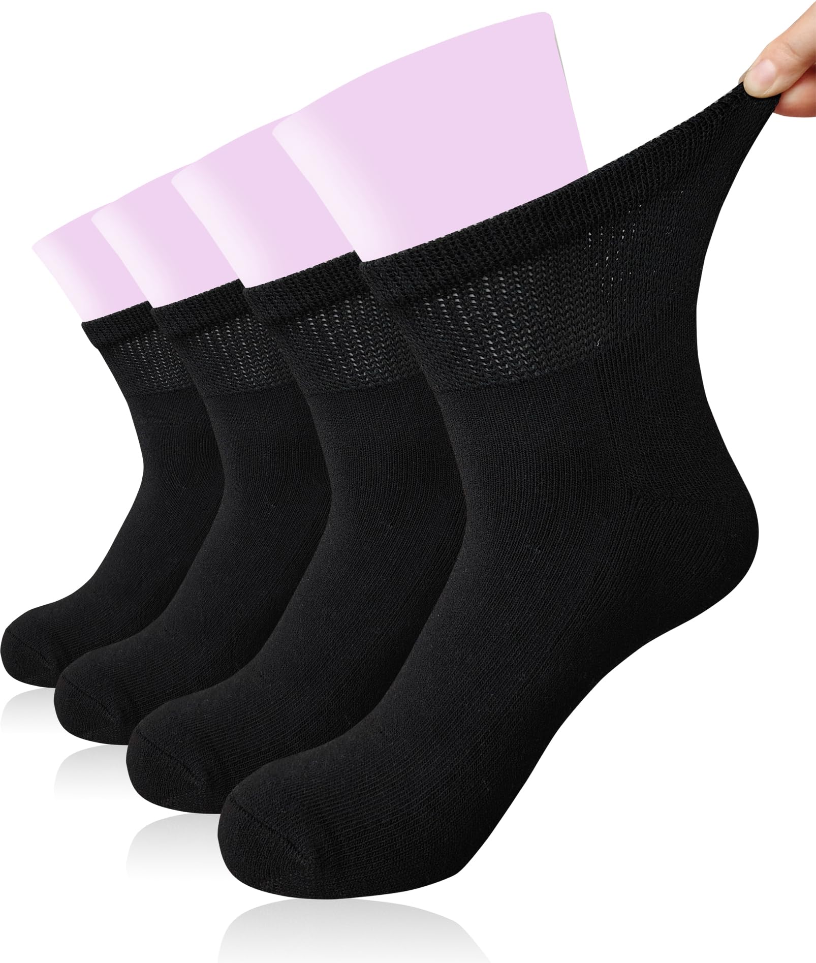Aisesine diabetic ankle socks with non-binding cuff prevent marks and slipping.