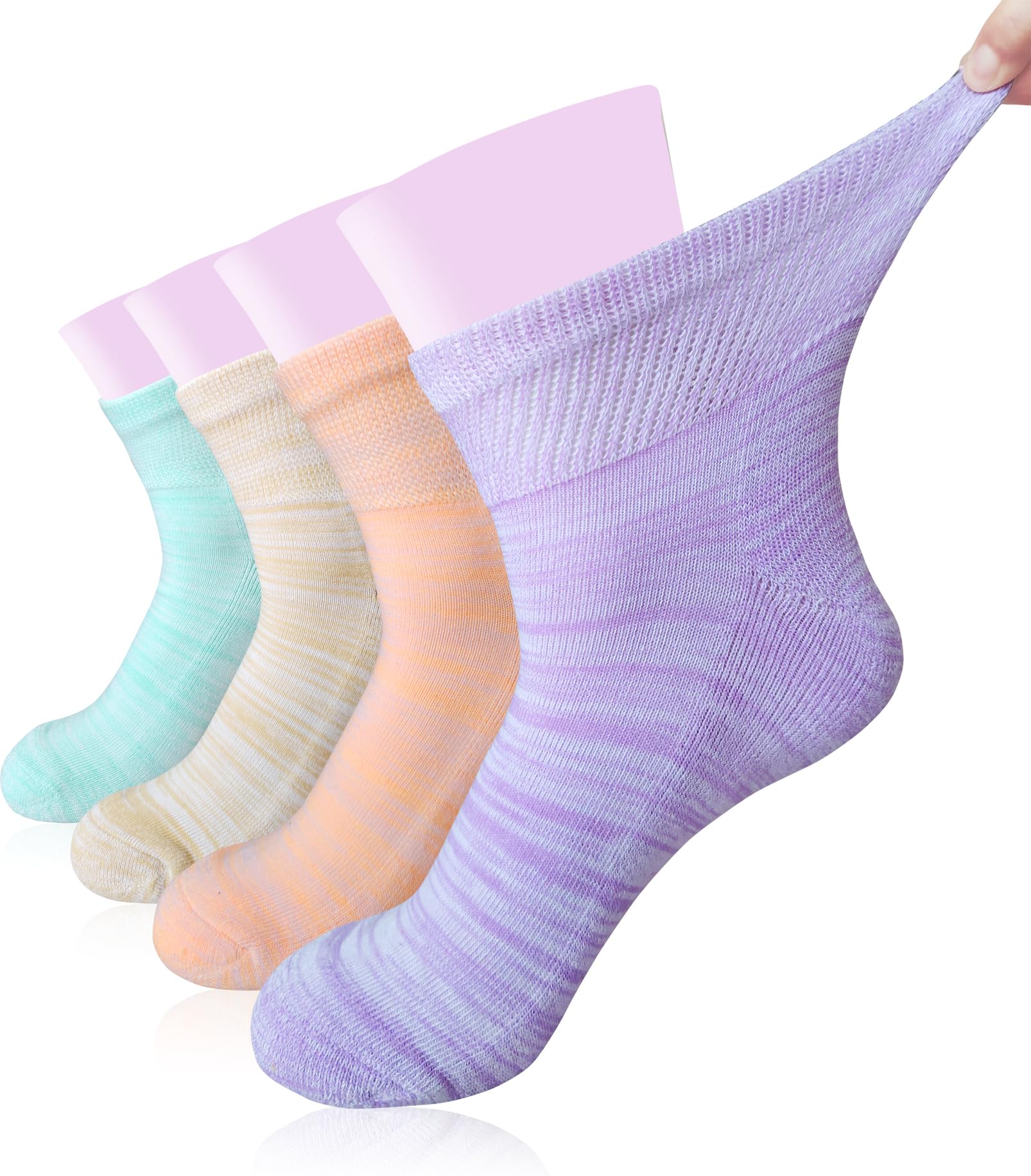 Aisesine diabetic non-binding ankle socks with mesh top for moisture control.