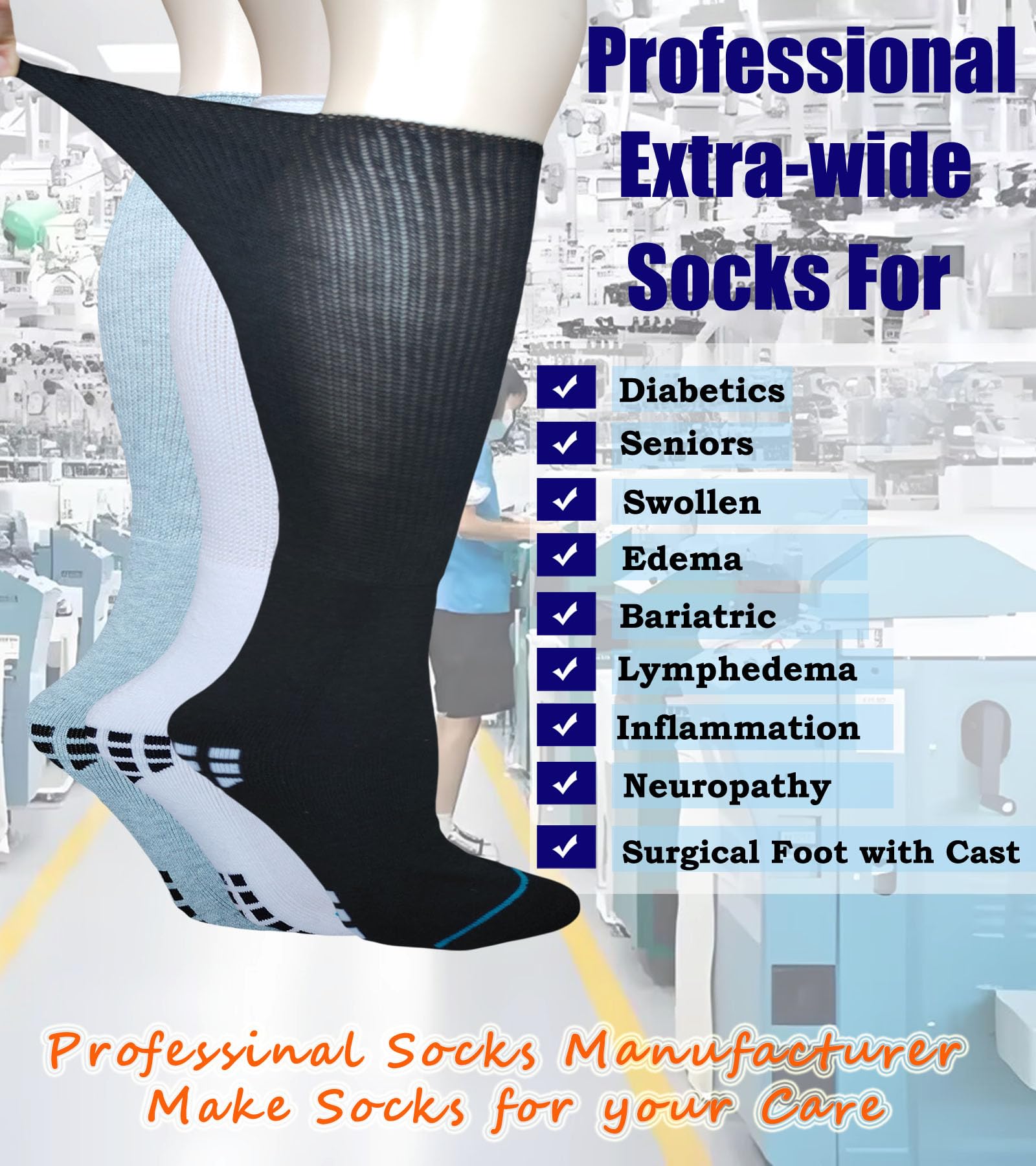 Aisesine wide-calf socks come in 2-pack for value and fit.