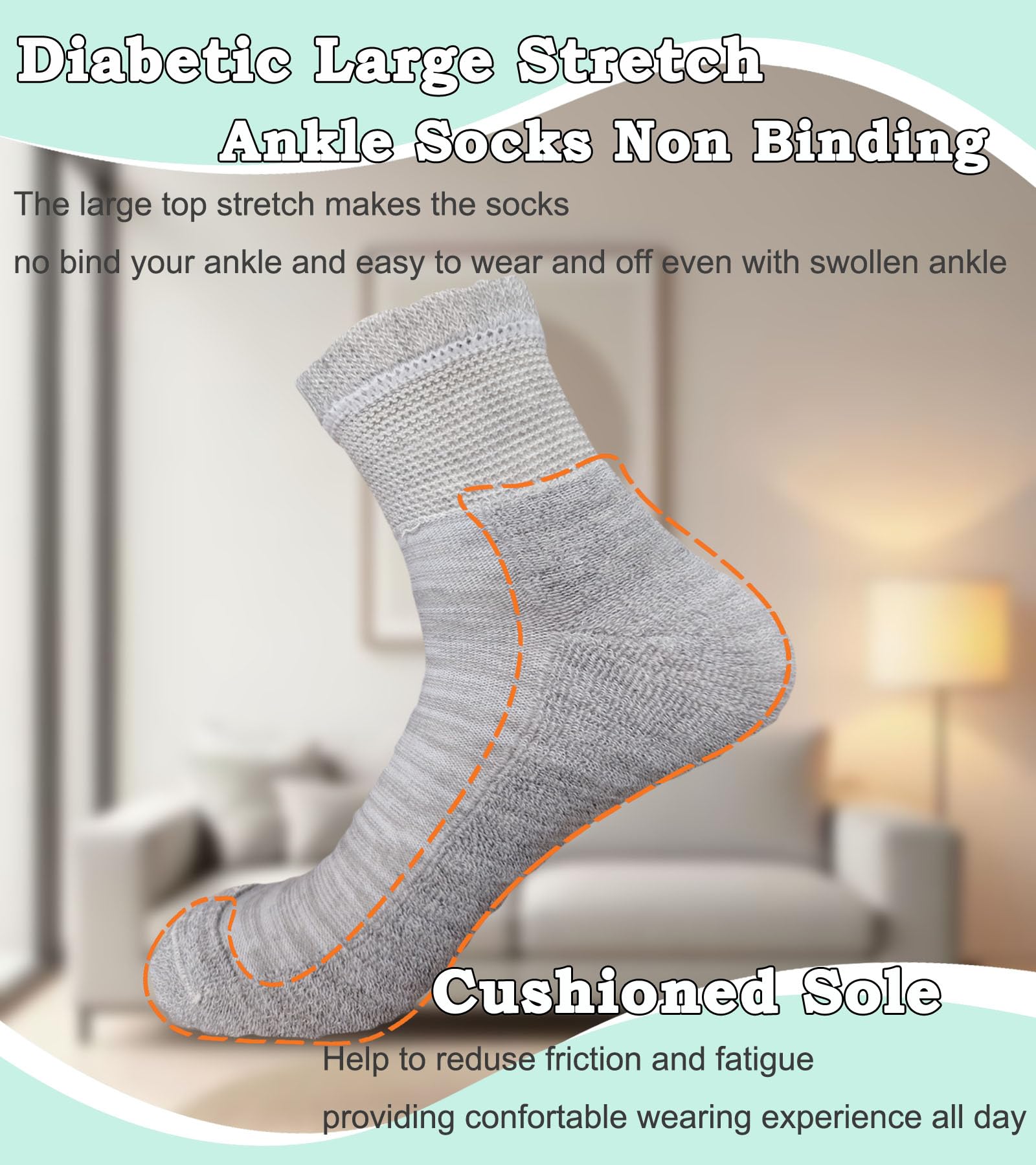 Aisesine extra-wide socks stay up without leaving marks.