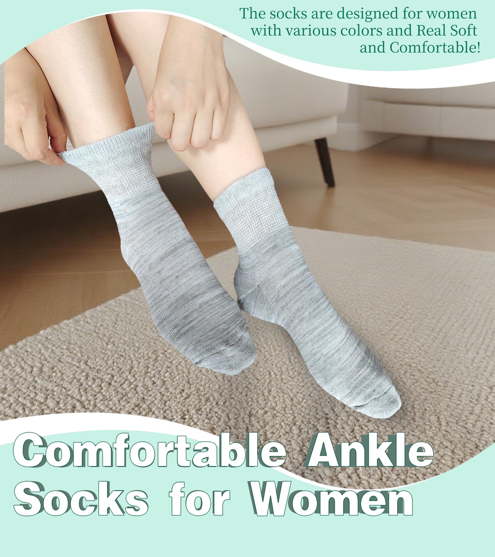 Aisesine breathable fabric socks wick moisture for easy care and longevity.