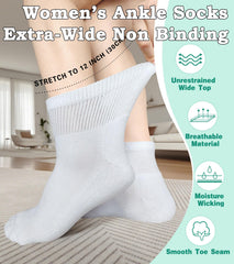 Aisesine women's diabetic quarter socks mesh top for moisture-wicking comfort