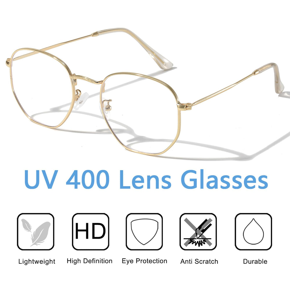 Aisswzber hexagonal blue light blocking glasses – frame detail shows durability