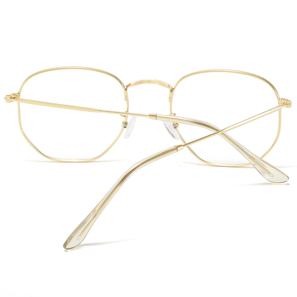 Aisswzber hexagonal blue light blocking glasses – gold-tone accents for daily style