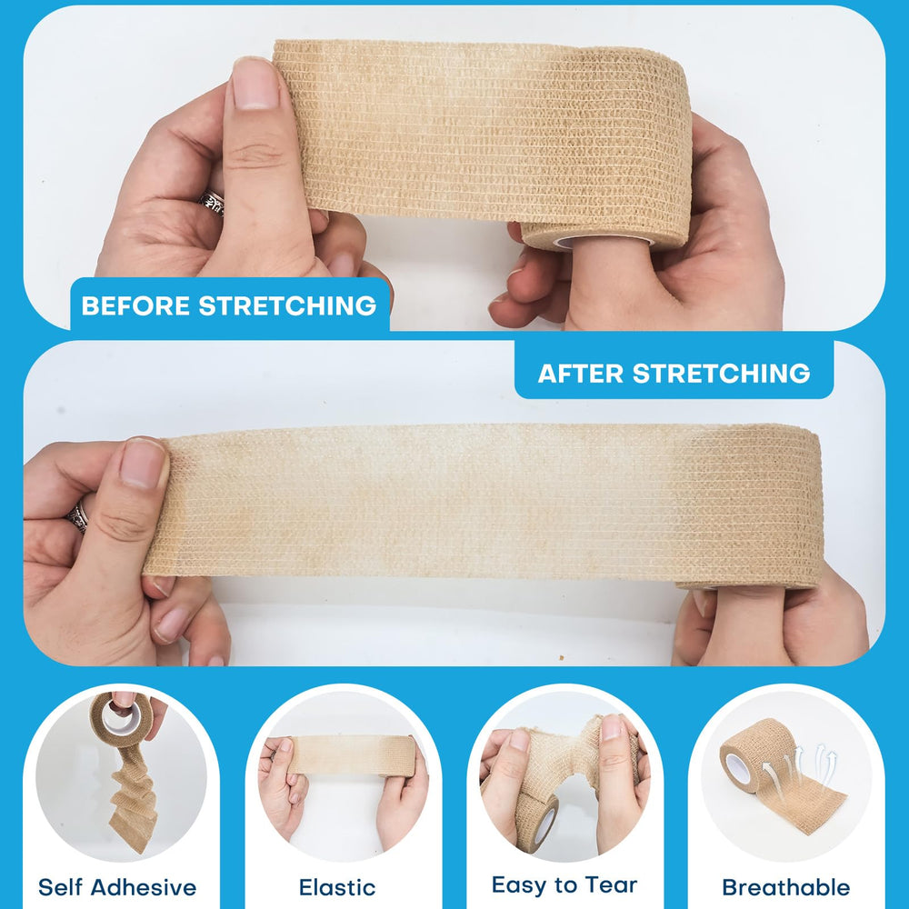 AISUNOUTDOOR cohesive wrap providing knee compression during sports