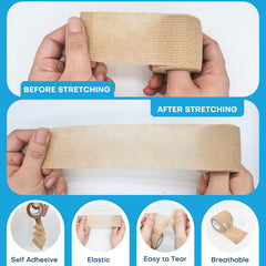 AISUNOUTDOOR cohesive wrap providing knee compression during sports