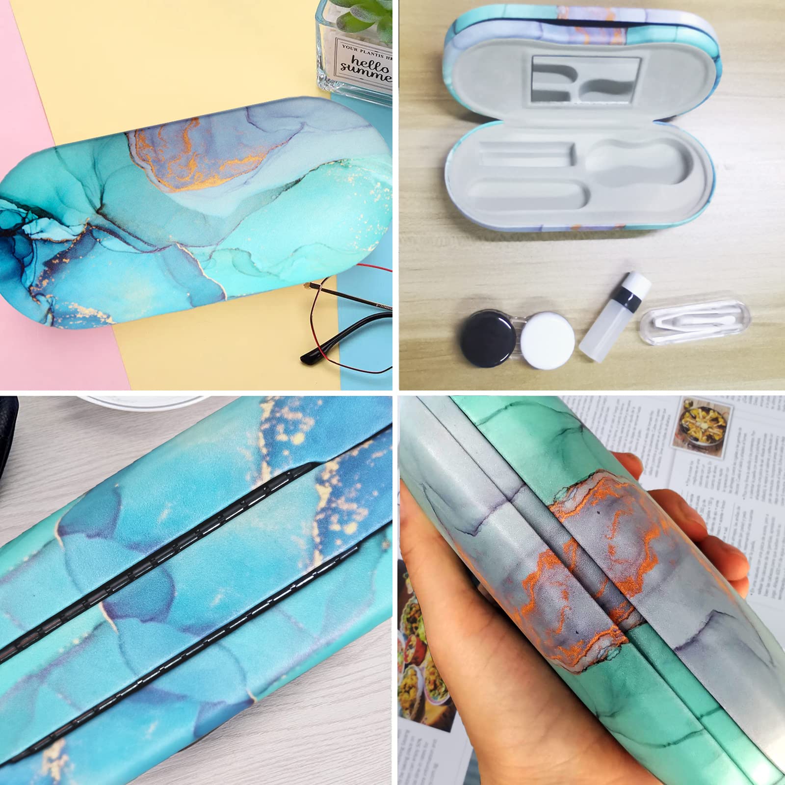 AITIME marbling case with built-in mirror for quick checks.