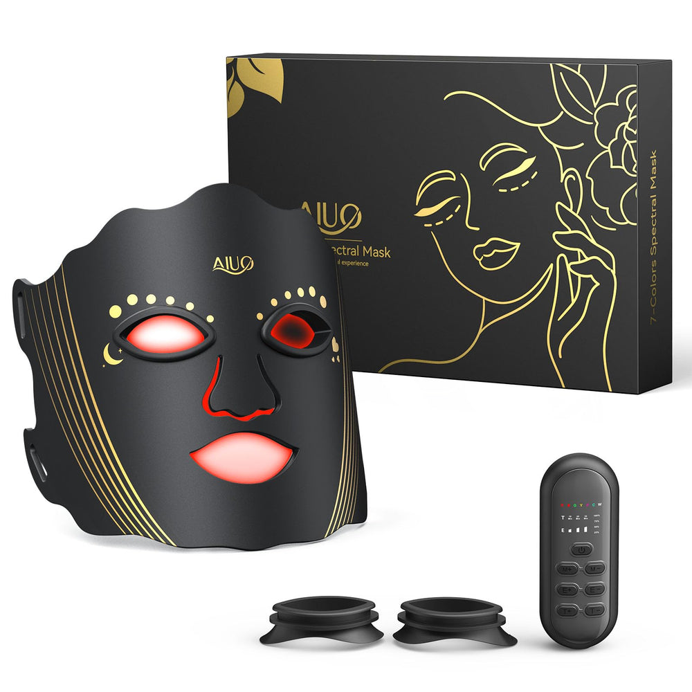 AIUO red light mask front view for at-home facial therapy