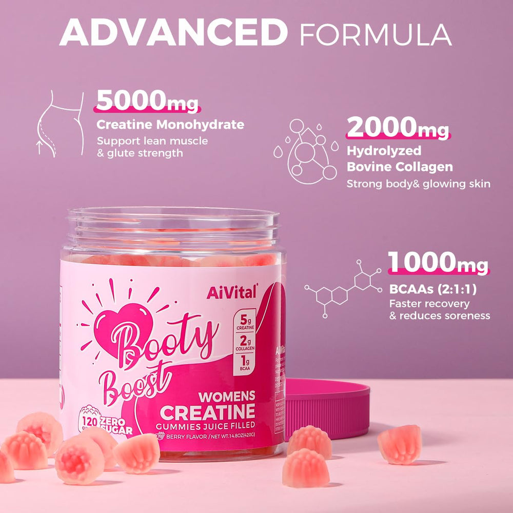 AiVital berry label on bottle emphasizes no sugar and keto-friendly nutrition for busy lifestyles