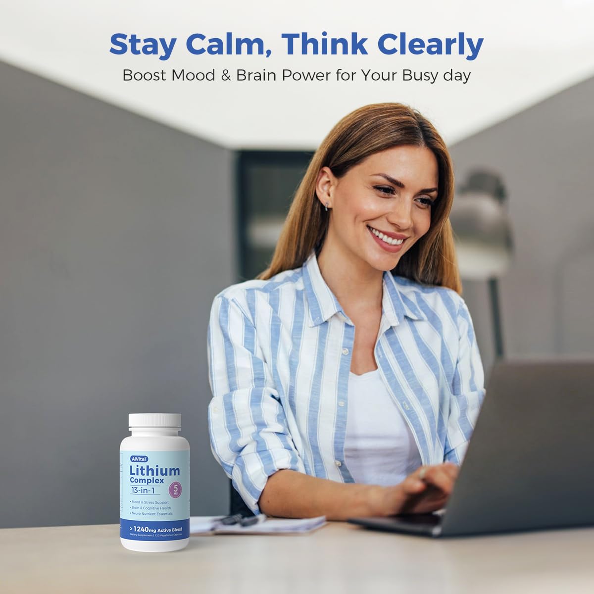 AiVital vegan non GMO gluten free bottle signals clean daily supplement.