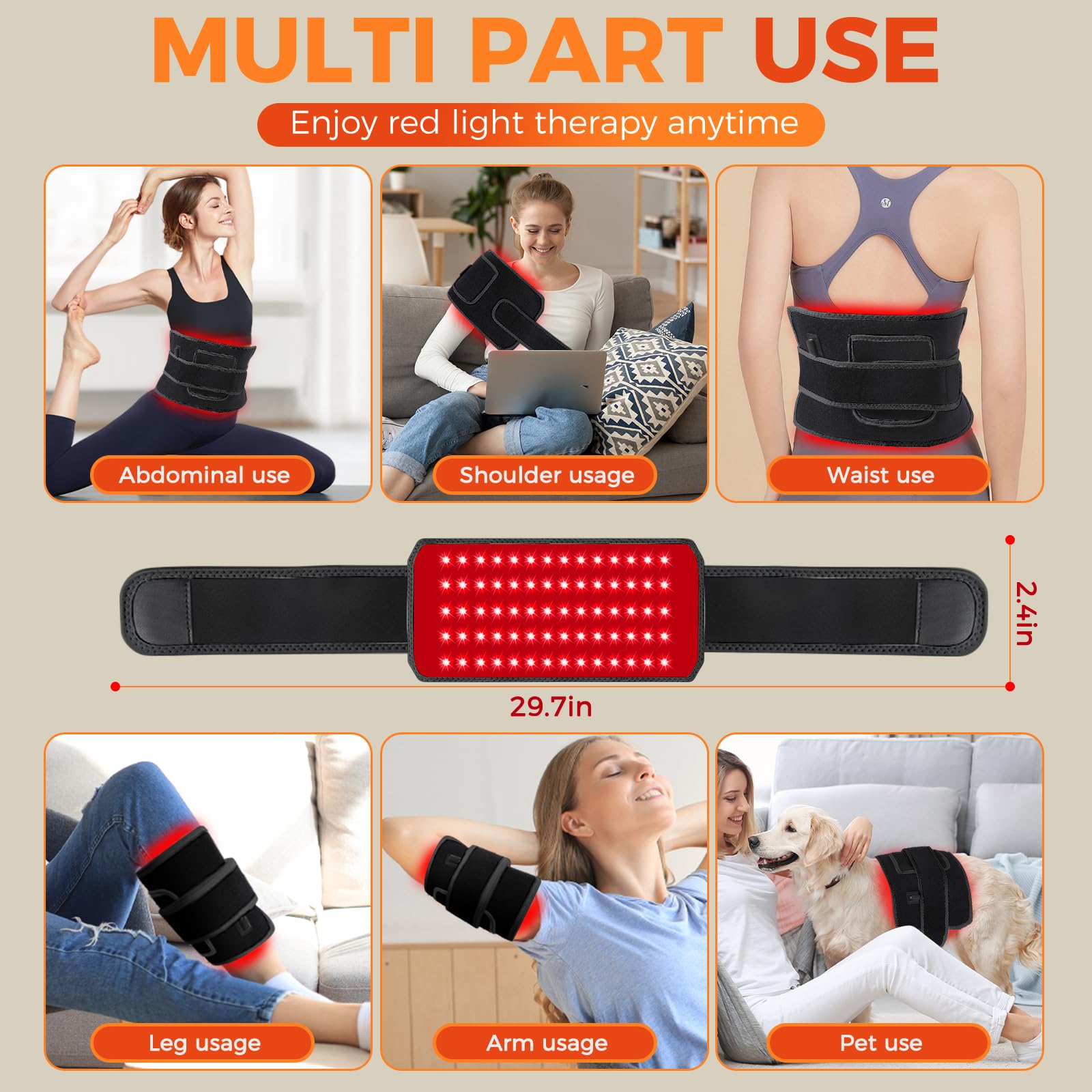 AIWOXING belt wrapped around a pet’s back and shoulders for versatile coverage.